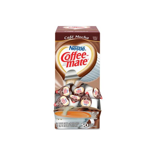 Nestle Coffee-mate Liquid Coffee Creamer, Cafe Mocha, 0.38 oz Mini Cups, 50/Box NES35115 - main